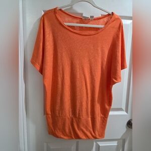Cato Vibrant Orange Short Sleeve Top